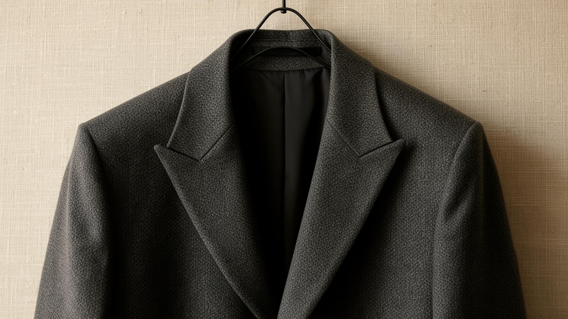 Blazer de lã editorial em tom carvão
